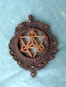 Copper Star Tetrahedron Organic Hemp Necklace